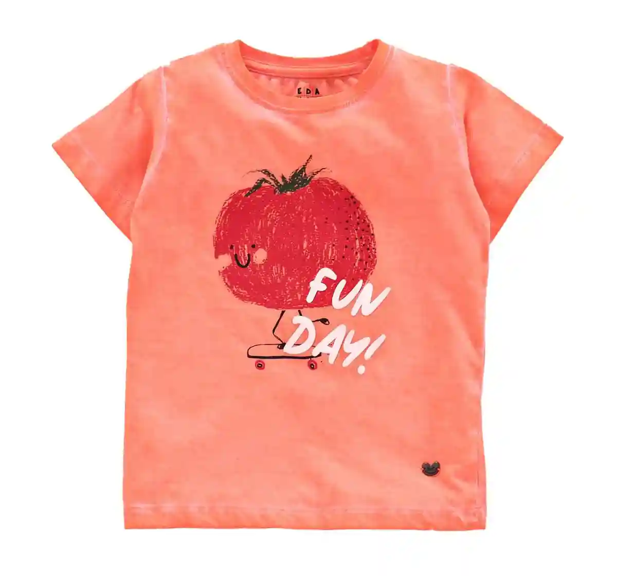Boys Overdyed Graphic Tee - Coral