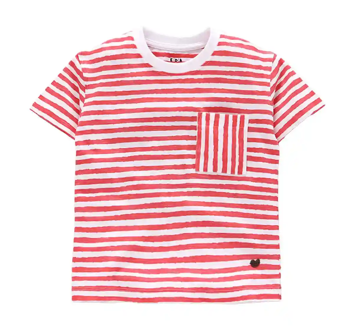 Boys Striped Print Tee - Coral