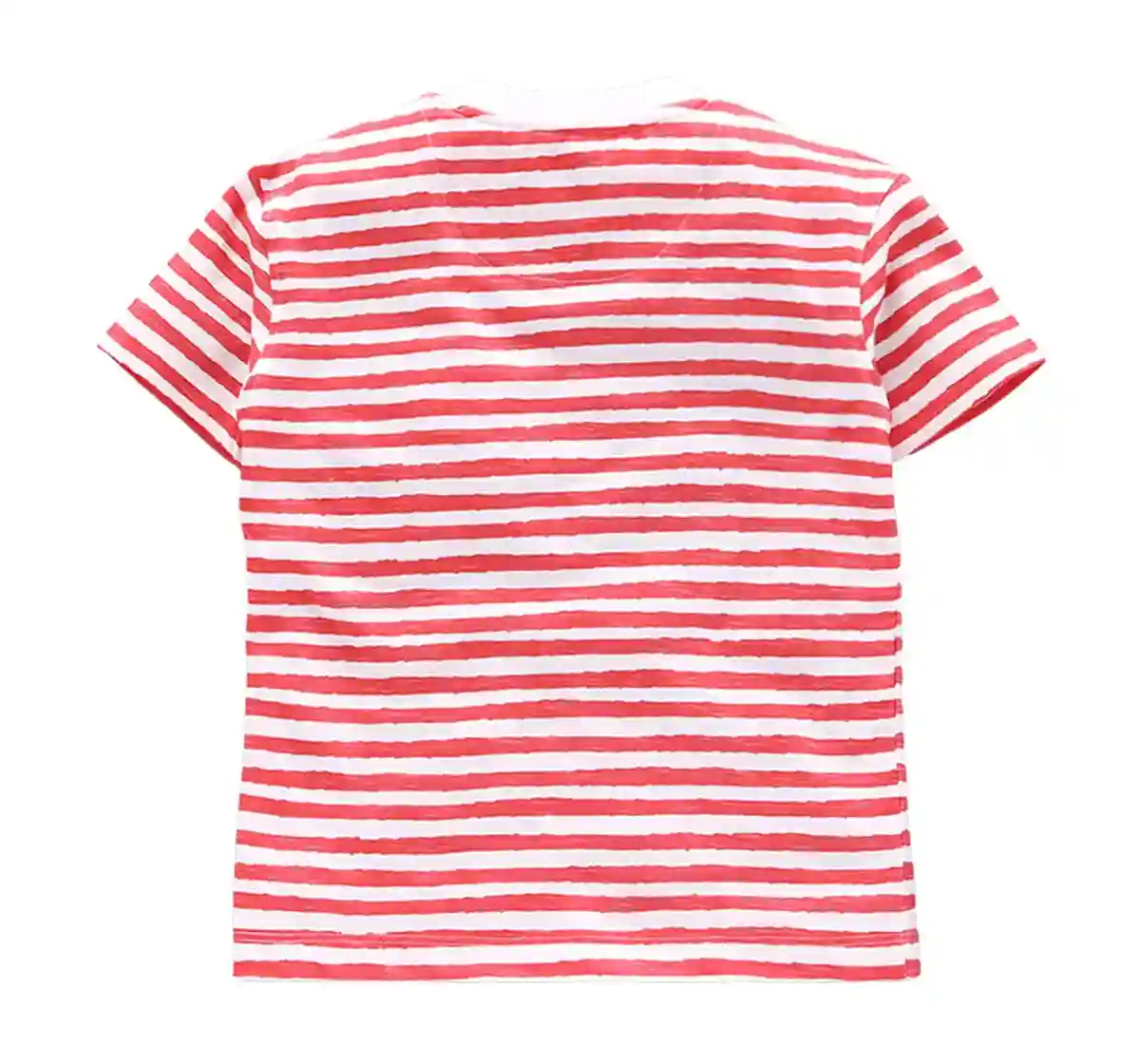 Boys Striped Print Tee - Coral