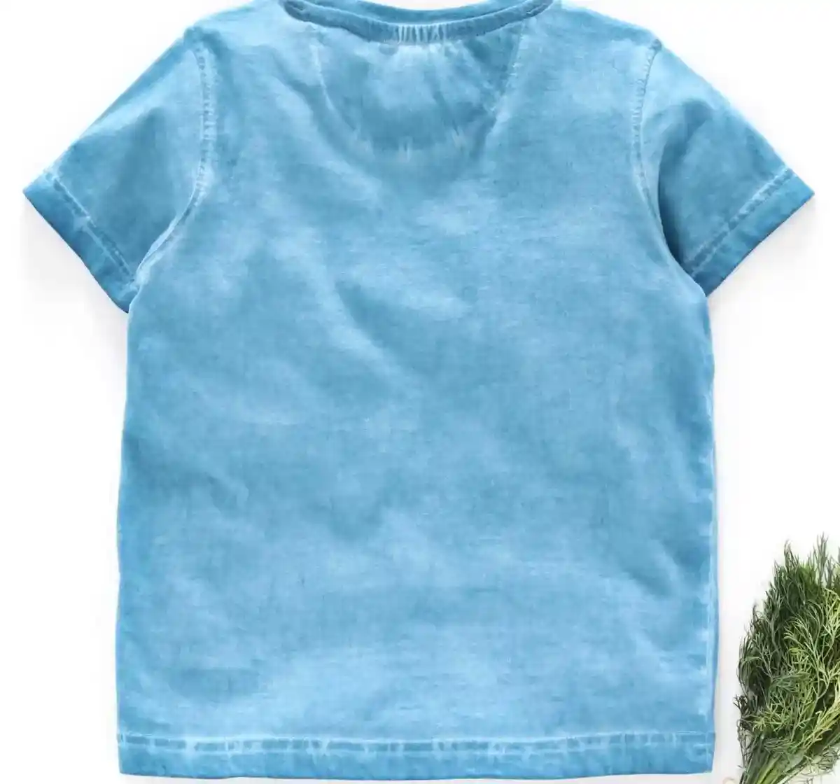 Overdyed Tee With Patch - Faded Blue