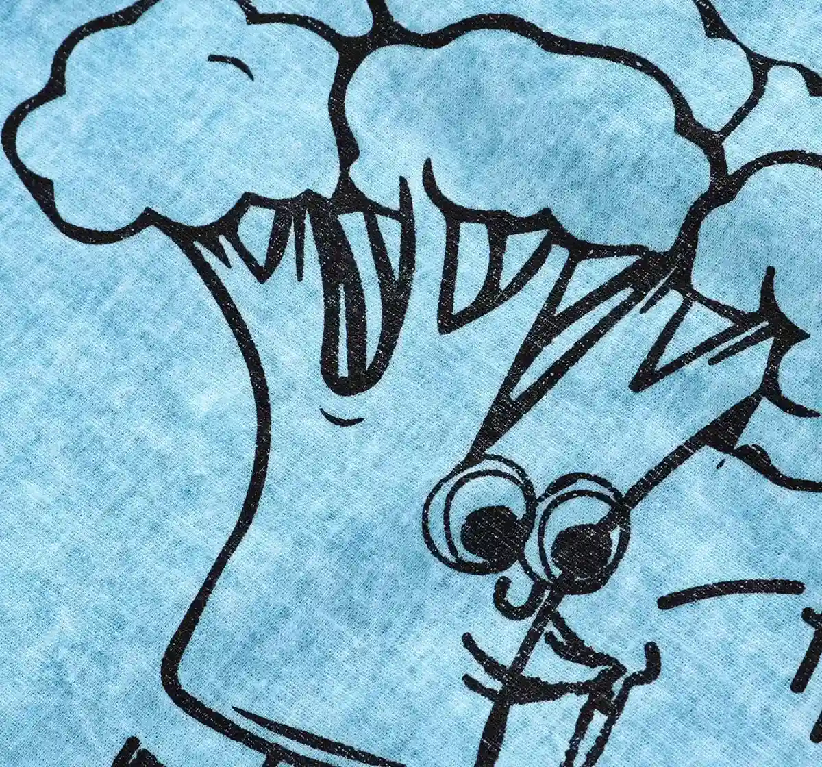 Overdyed Tee With Patch - Faded Blue