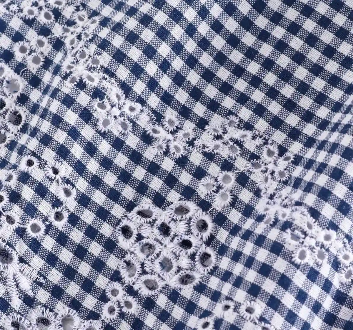 Girls Schifly Dress With Smocking - White  Navy