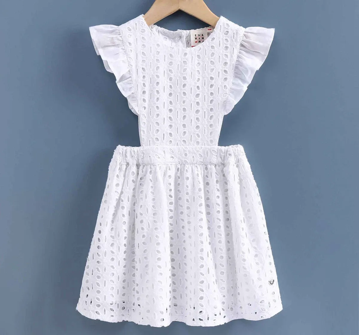 Girls Schifly Pinafore Dress - White