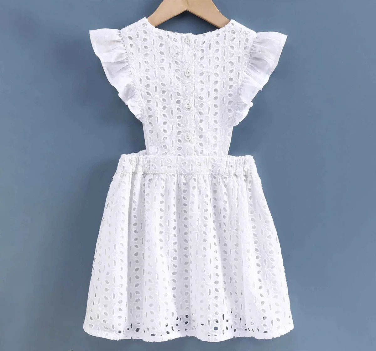Girls Schifly Pinafore Dress - White