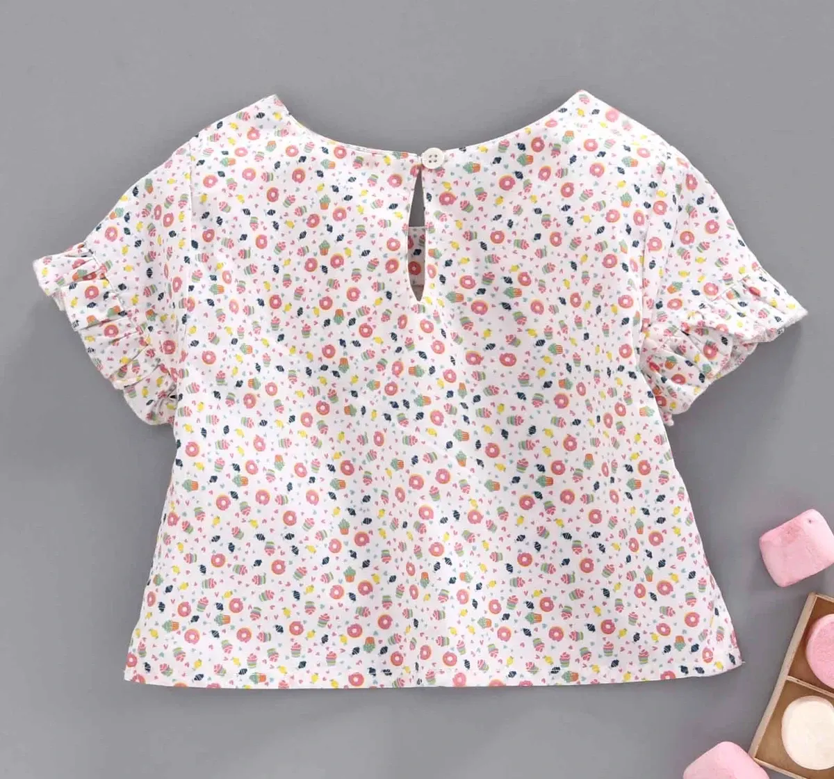 Girls Printed Crop Top - Multi