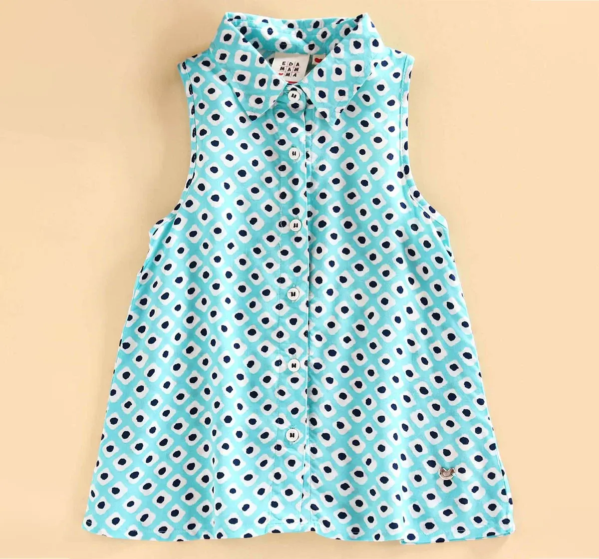 Girls Sleeveless Incut Top - Skyblue