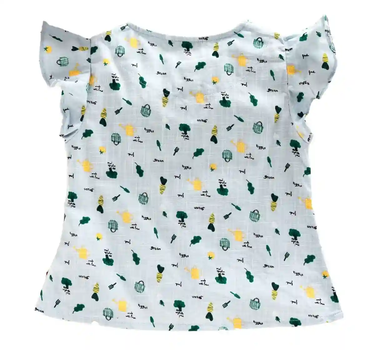 Girls Ruffle Sleeve Top - Pale Blue