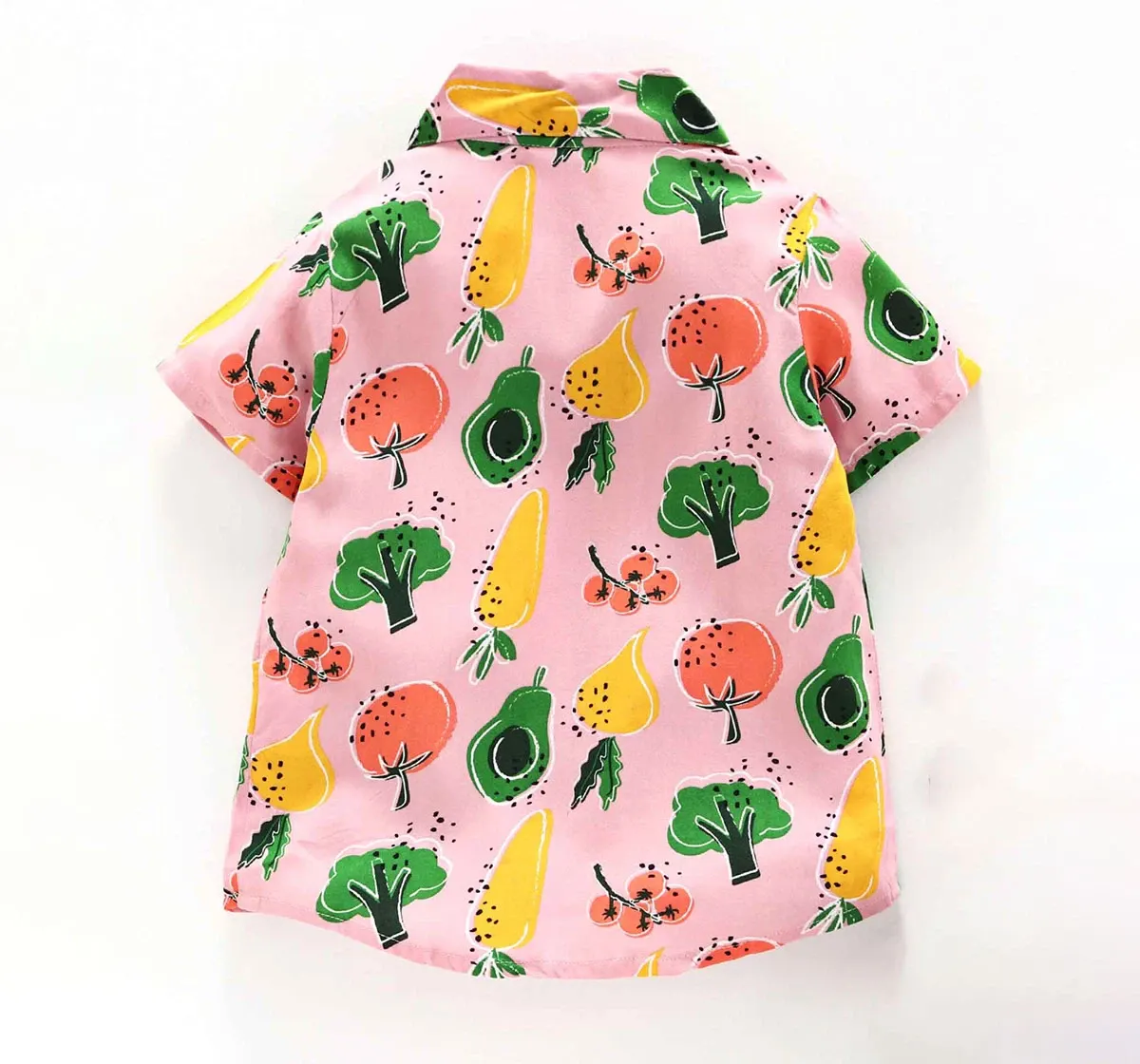 Girls Printed Tie Up Top - Light Pink