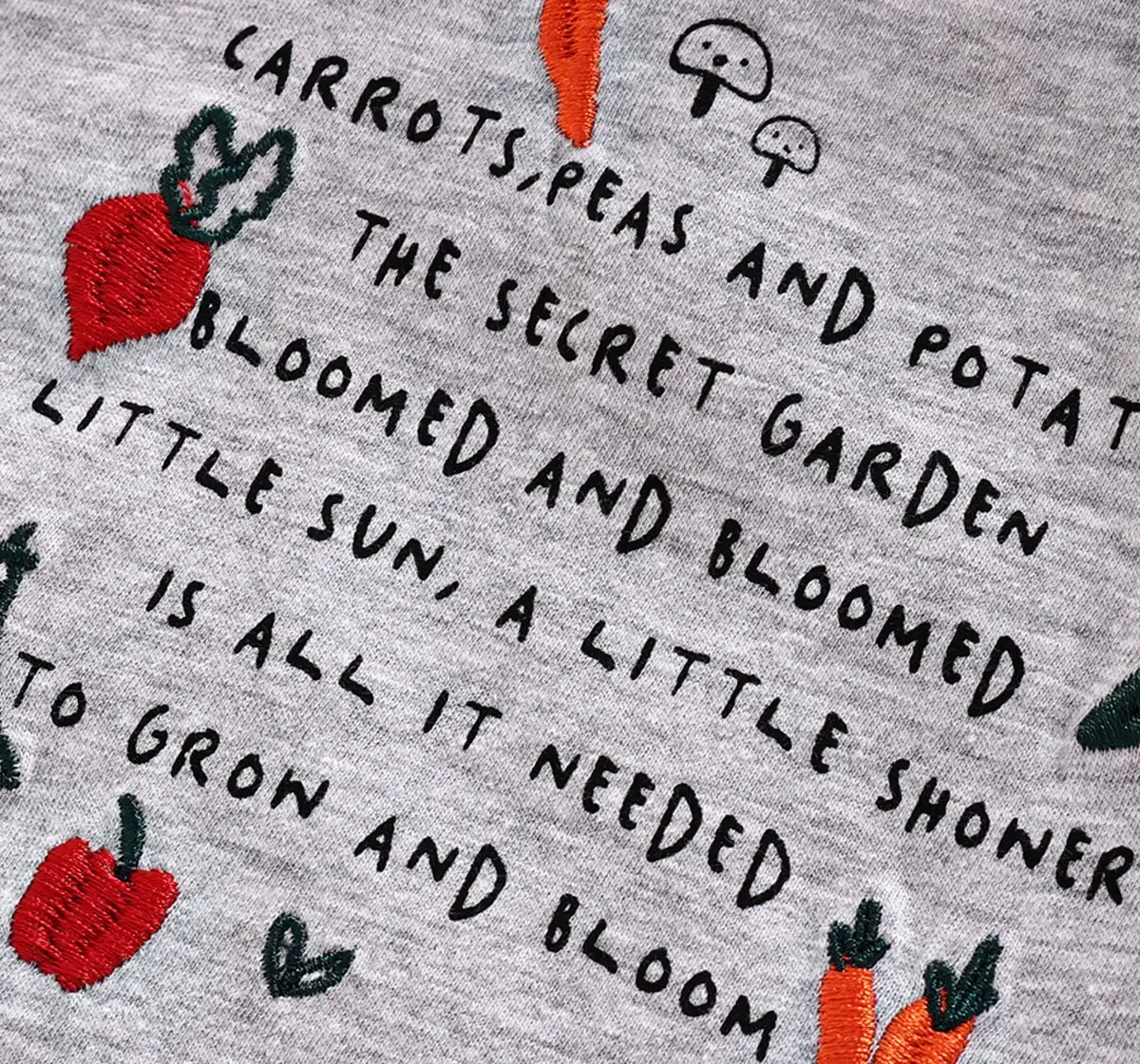 Girls Front Knot Graphic Tee - Grey Melange