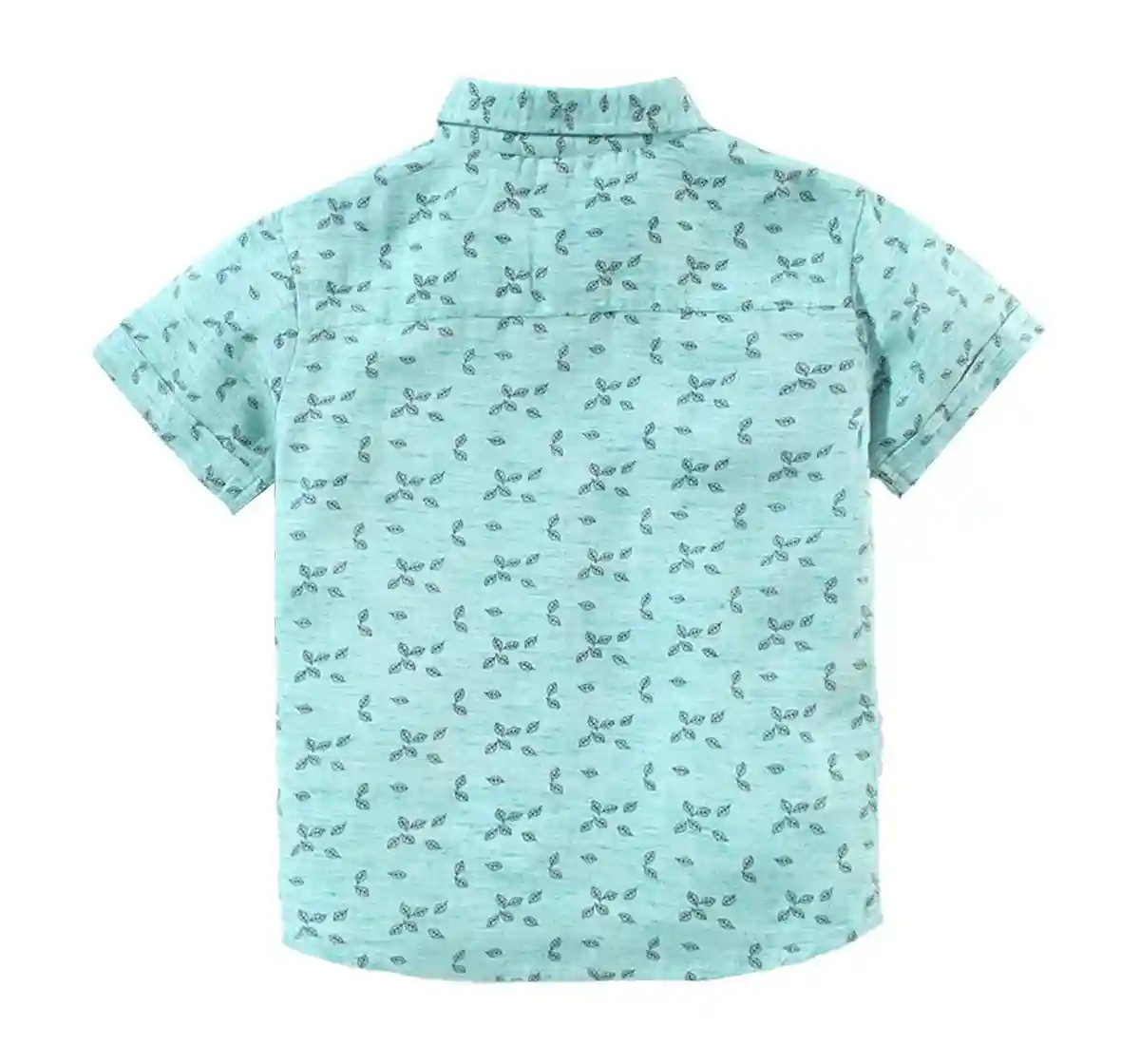 Boys Half Sleeves Printed Shirt - Green
