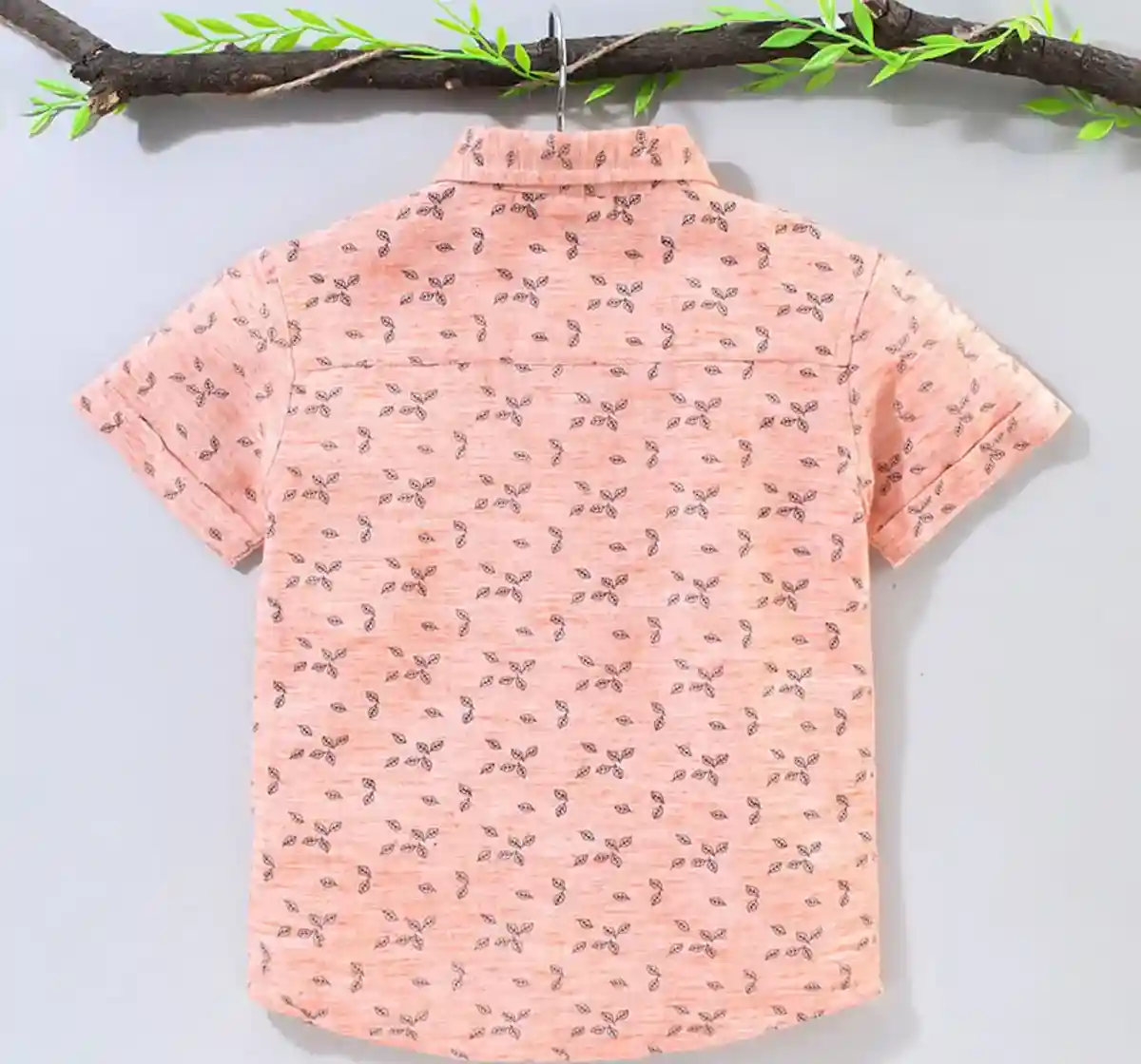 Boys Half Sleeves Printed Shirt - Orange