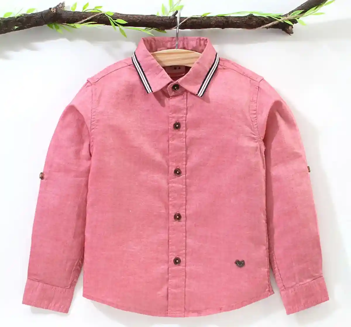 Boys Roll Up Sleeves Shirt - Red