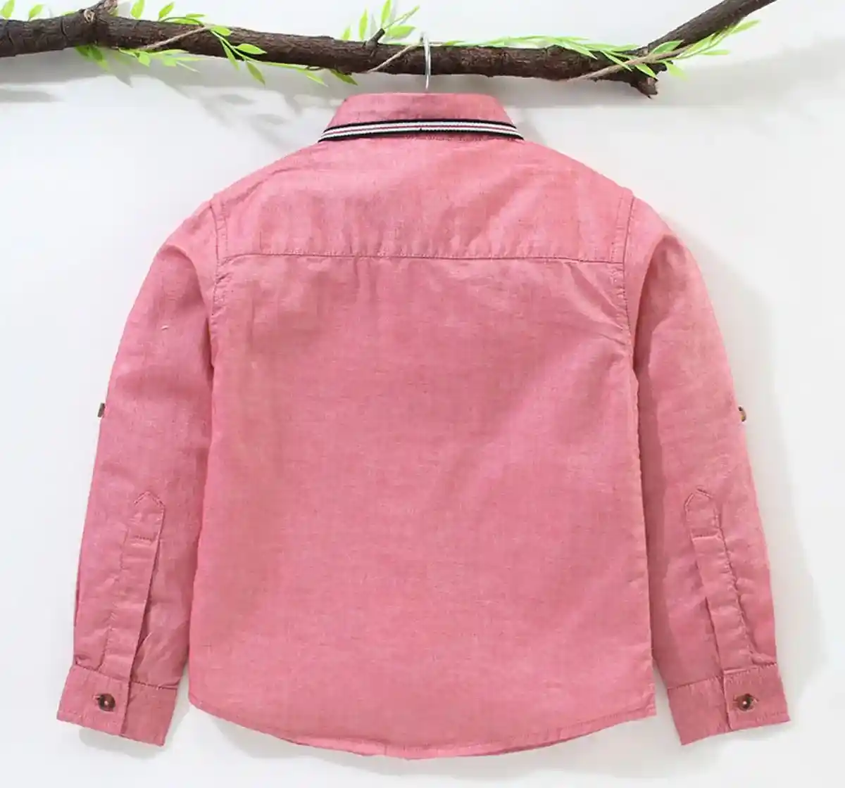 Boys Roll Up Sleeves Shirt - Red