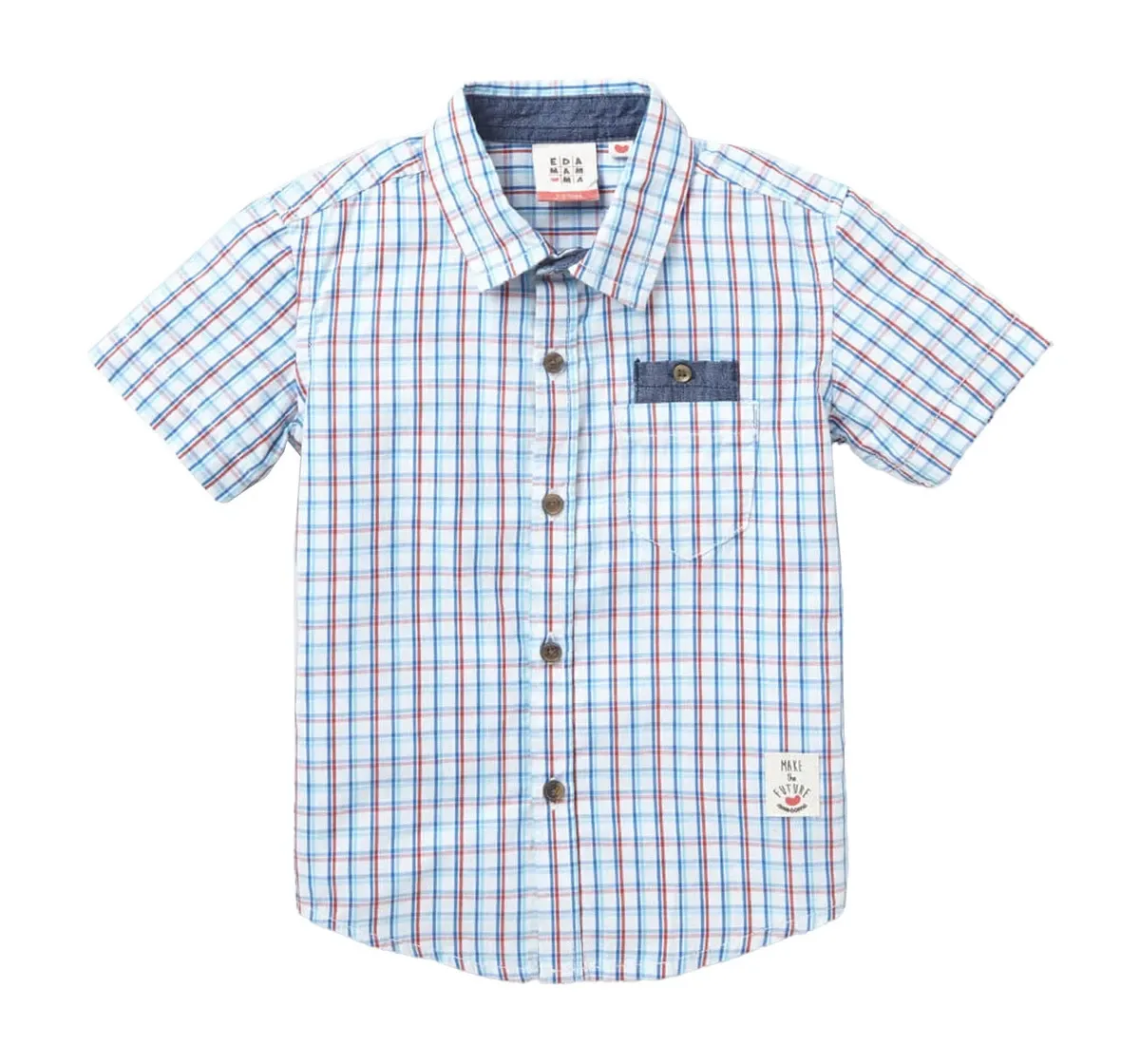 Boys Half Sleeve Check Shirt - Blue