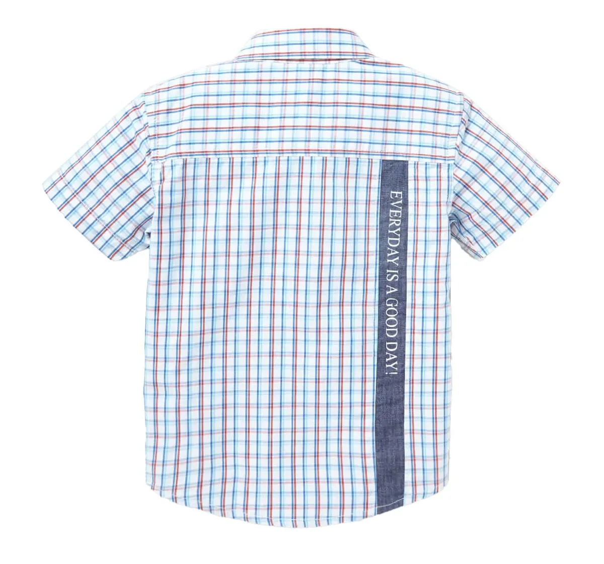 Boys Half Sleeve Check Shirt - Blue