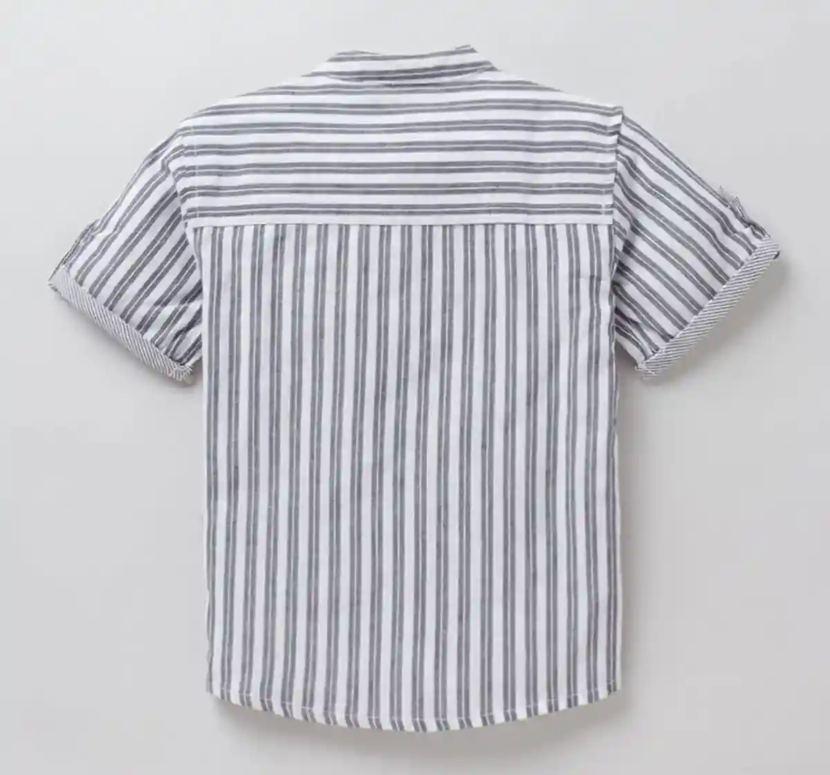 Boys Striped Half-Sleeved Shirt - Black/White