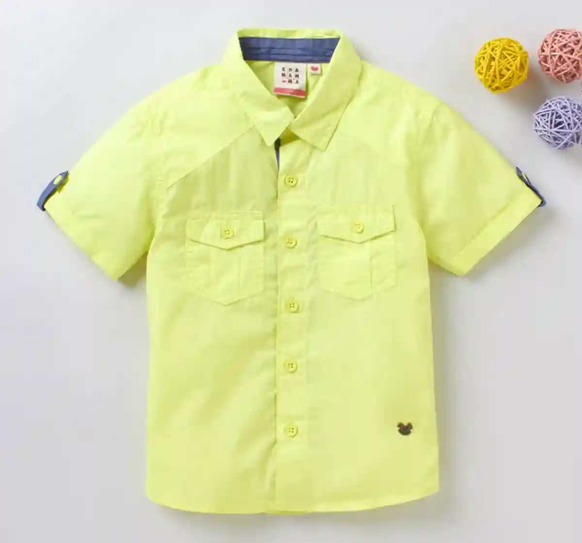 Boys Half Sleeved Solid Shirt - Yellow