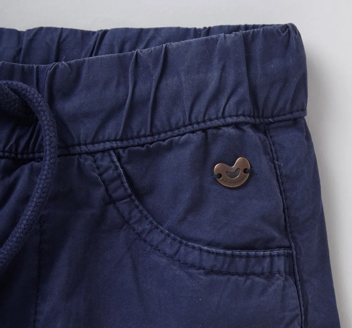 Boys Pull Up Washed Shorts - Navy