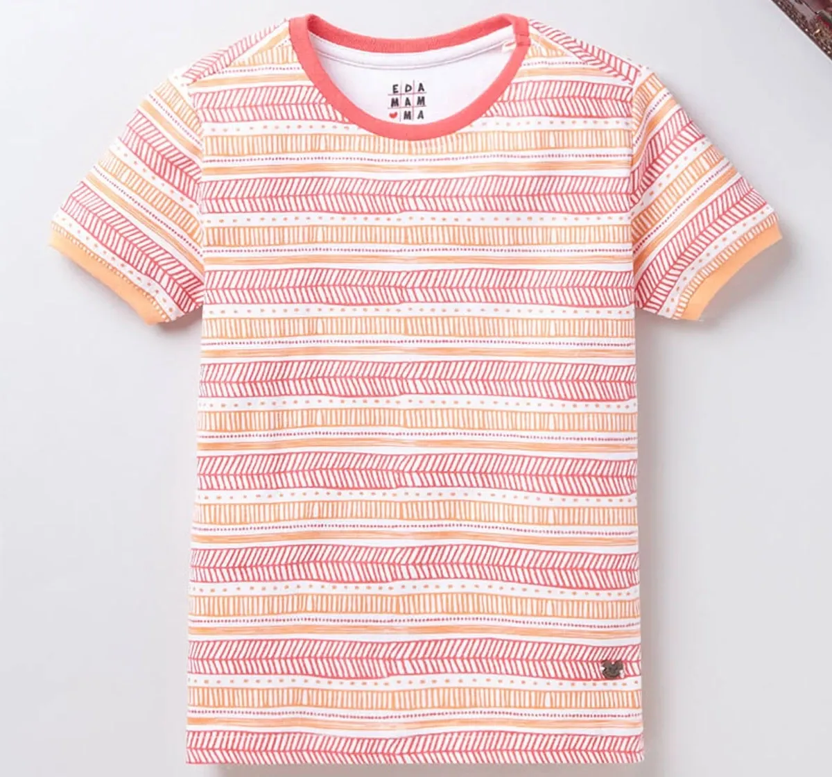 Boys Half Sleeves Printed Tee - Orange