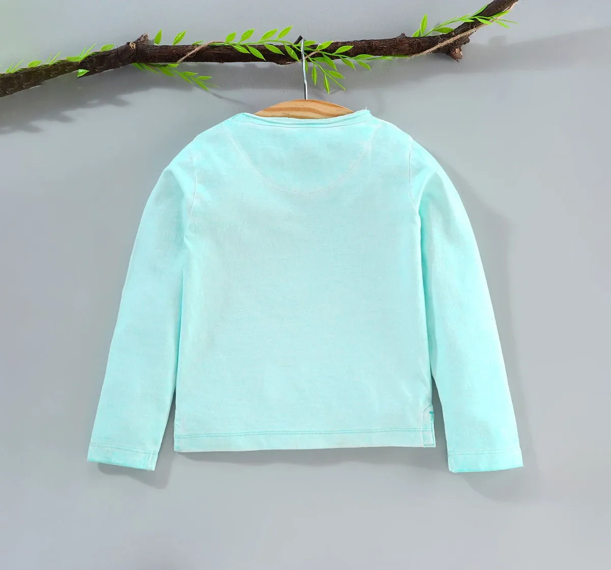 Boys Full Sleeve Washed Tee - Faded Blue