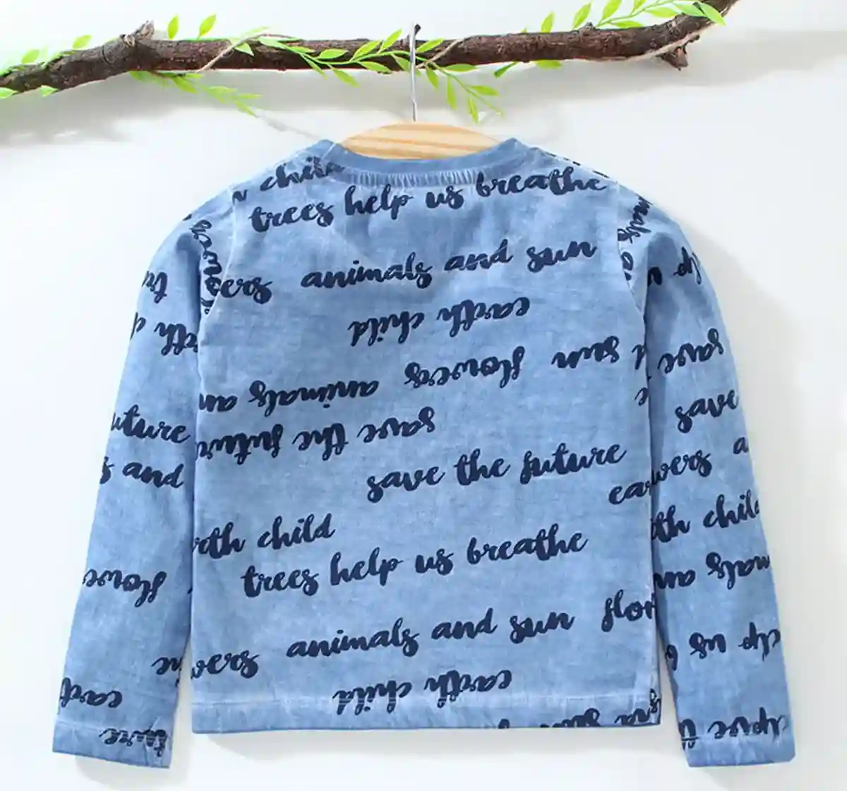 Boys Full Sleeve Washed Tee - Blue