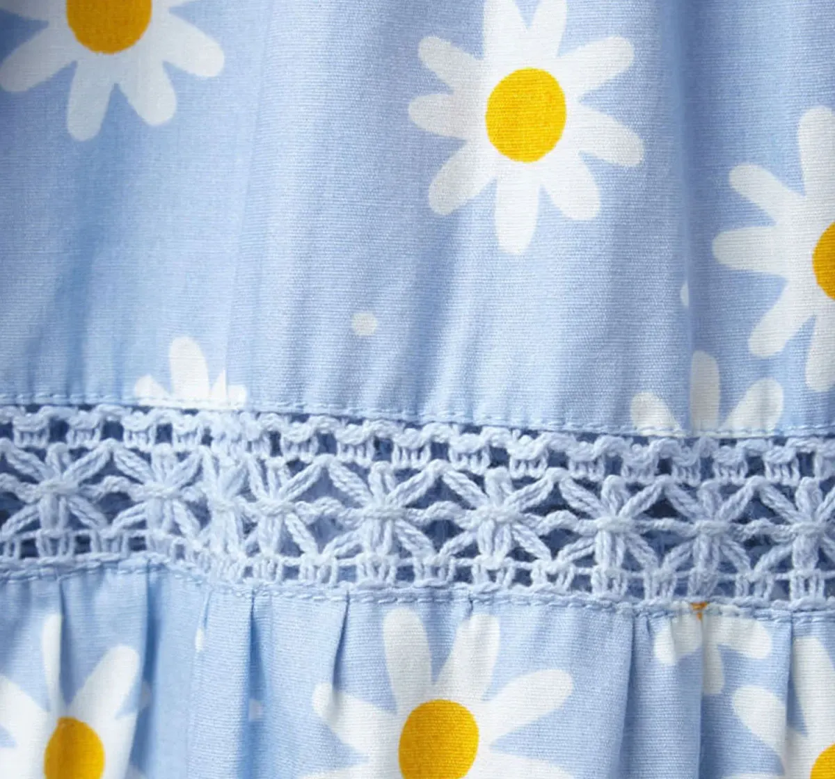 Girls Flared Sleeve Floral Dress - Blue