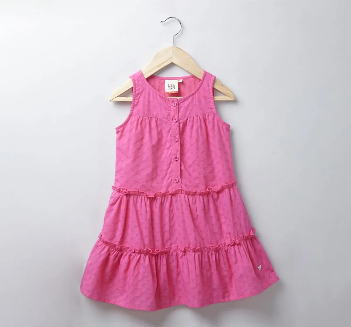 Girls Sleeveless Tiered Dress - Pink