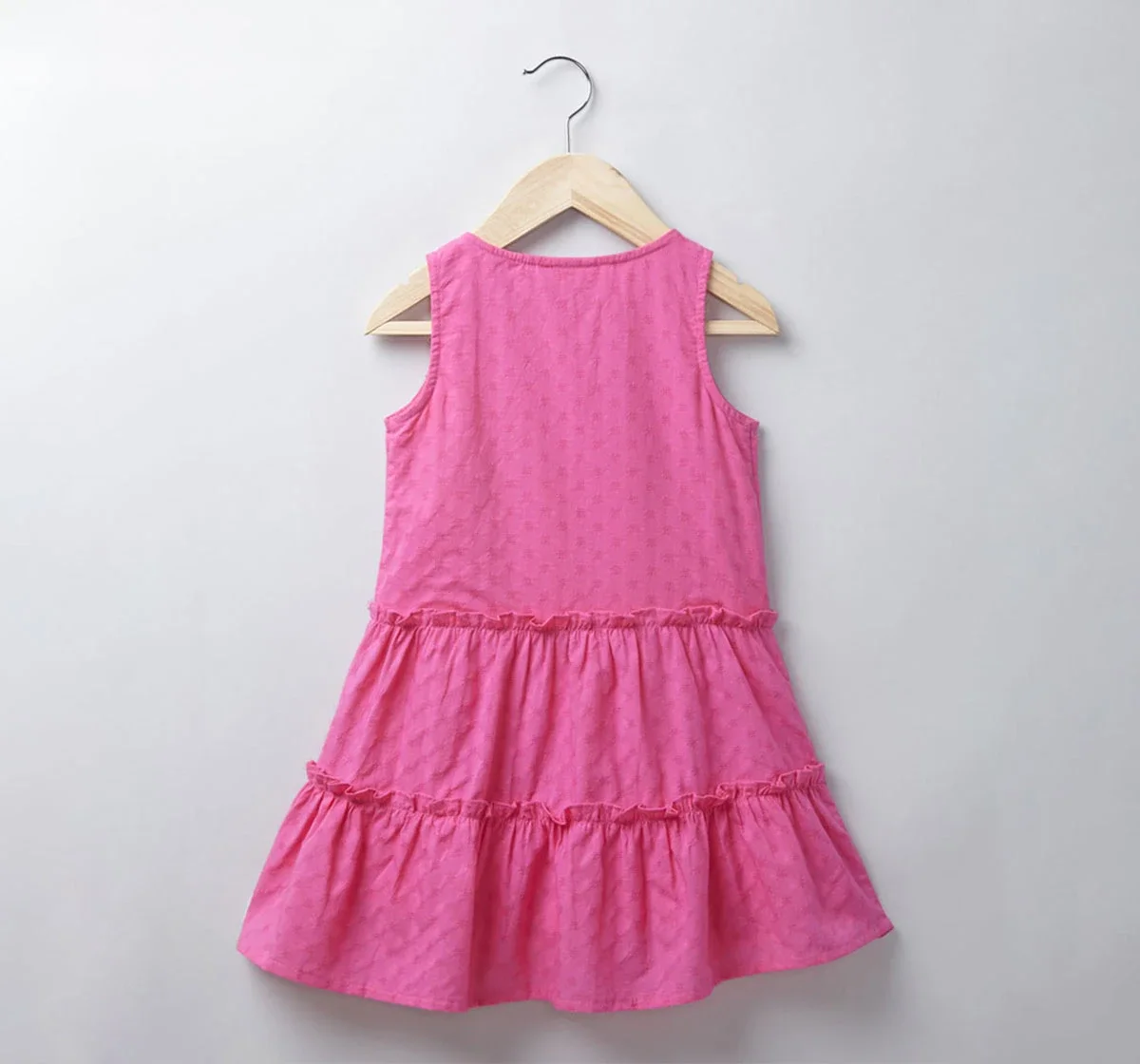 Girls Sleeveless Tiered Dress - Pink