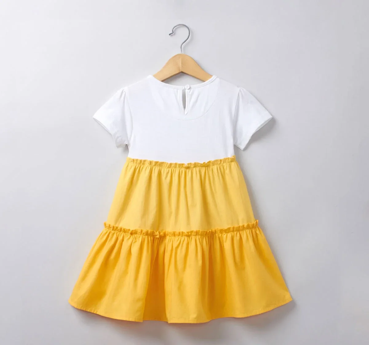 Girls Ombrey Layered Dress - Yellow
