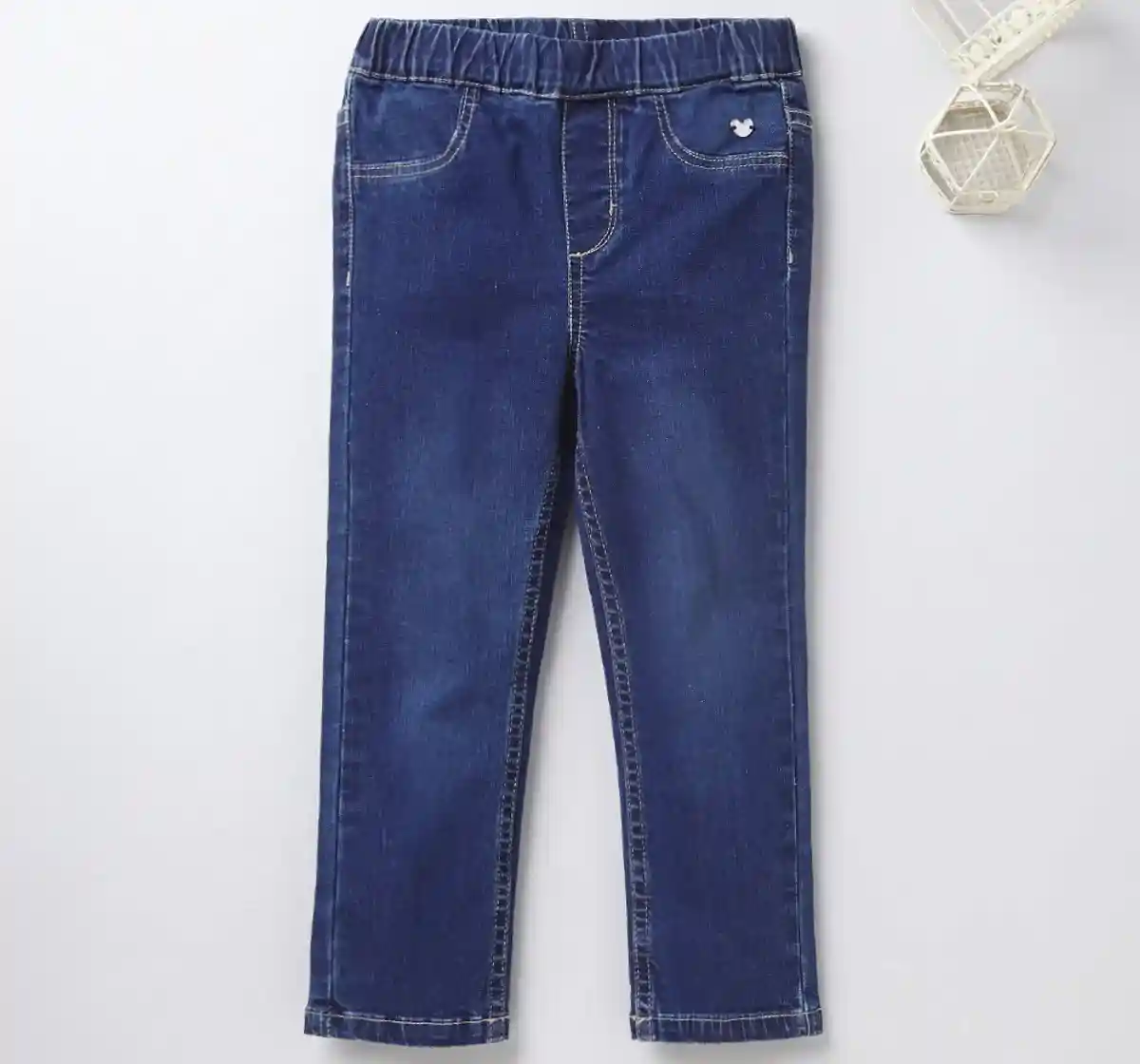 Girls Stretch Denim Girls Jeggings - Dark Blue