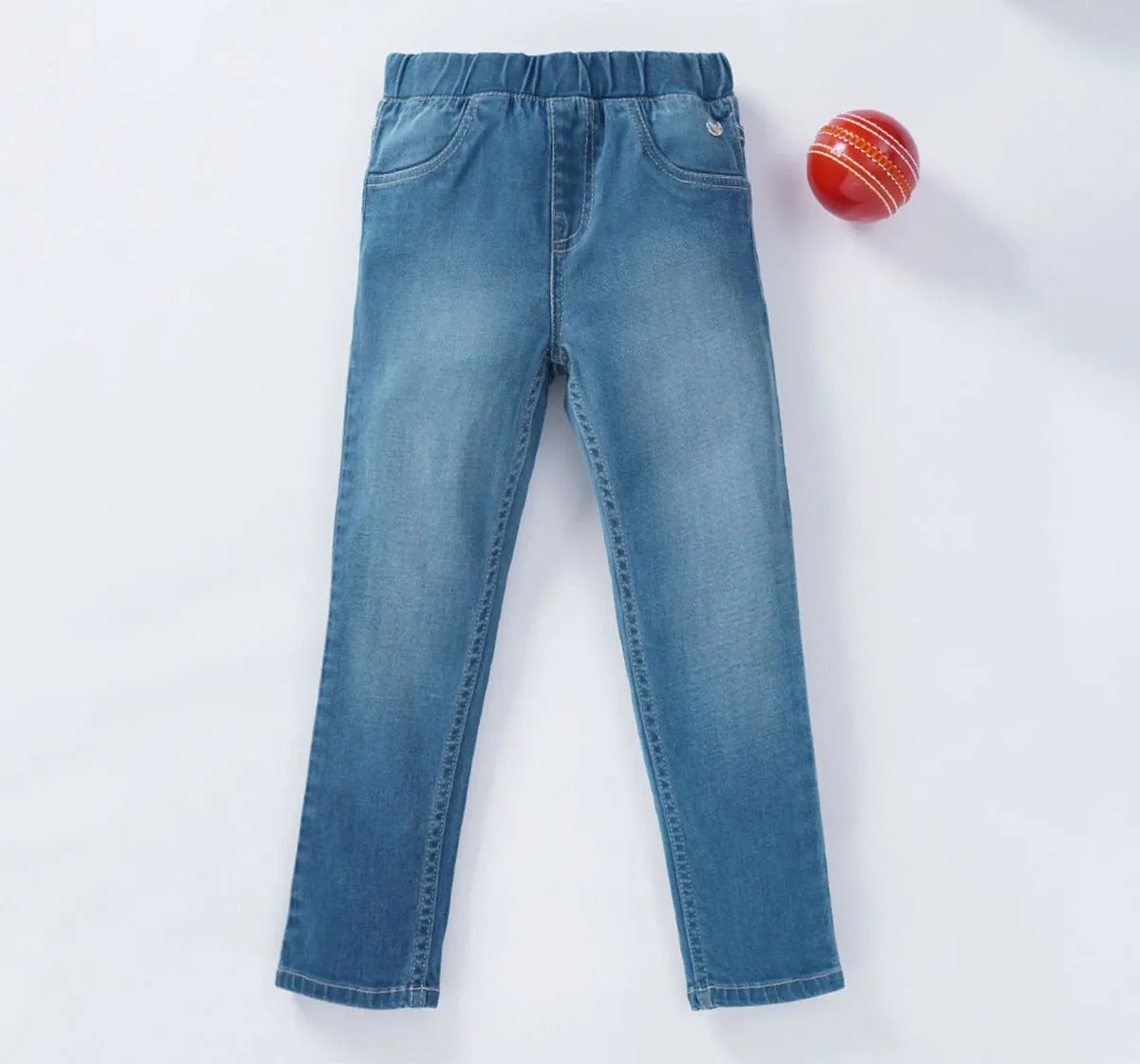 Girls Washed Denim Jeggings