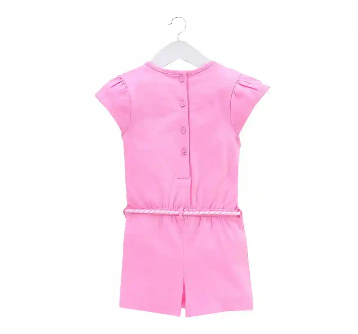 Girls Cotton Knit Jumpsuit - Pink