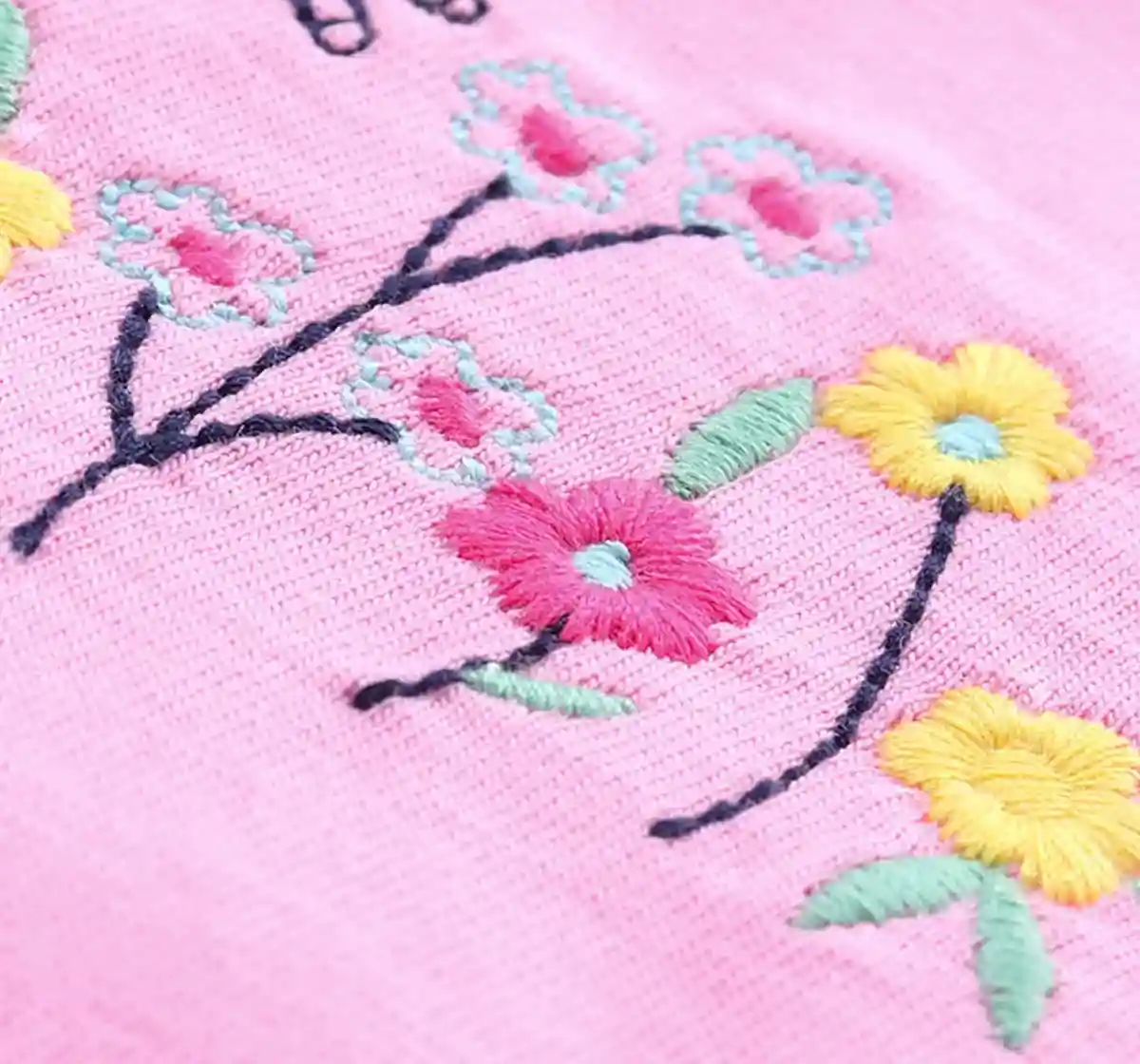 Girls Cotton Knit Jumpsuit - Pink