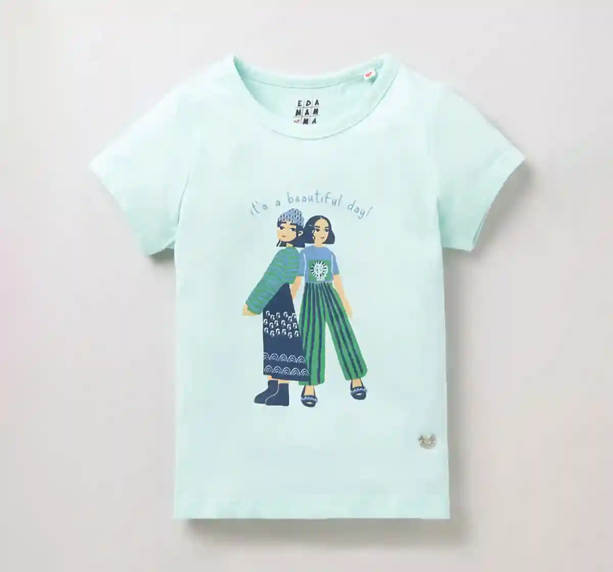 Girls Tee With Skirt Set - Aqua