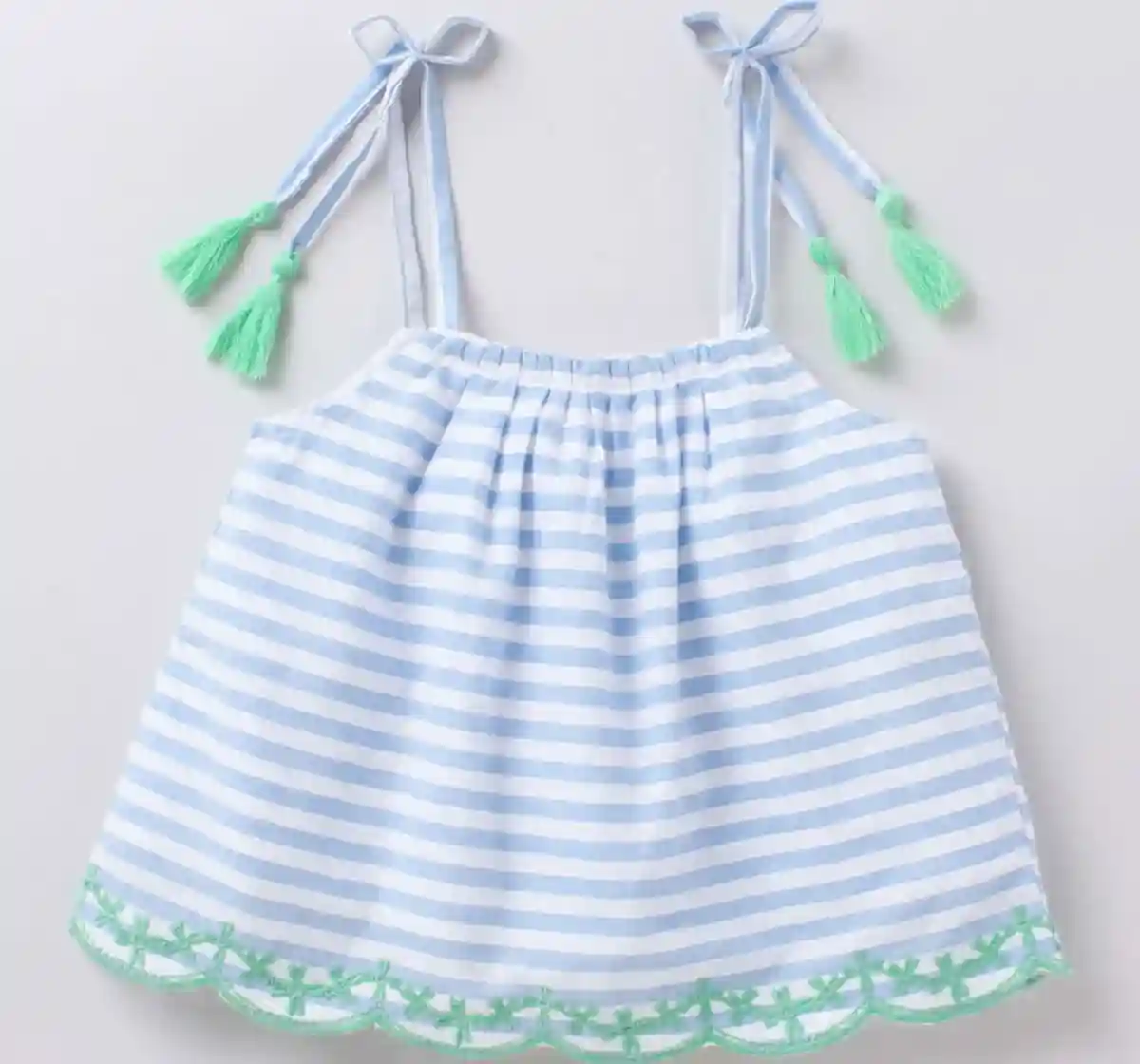 Girls Striped Strappy Top & Skirt Set - Blue
