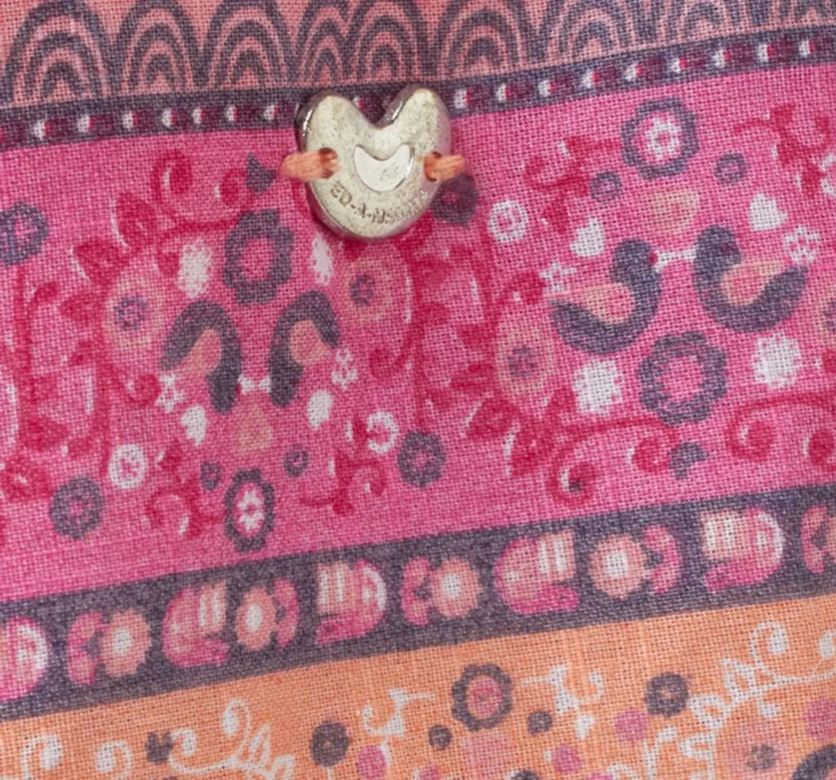 Girls Border Print Skirt - Orange