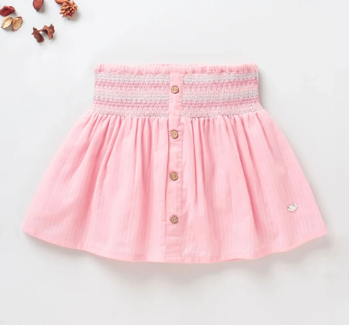 Girls Smocked Skirt - Pink
