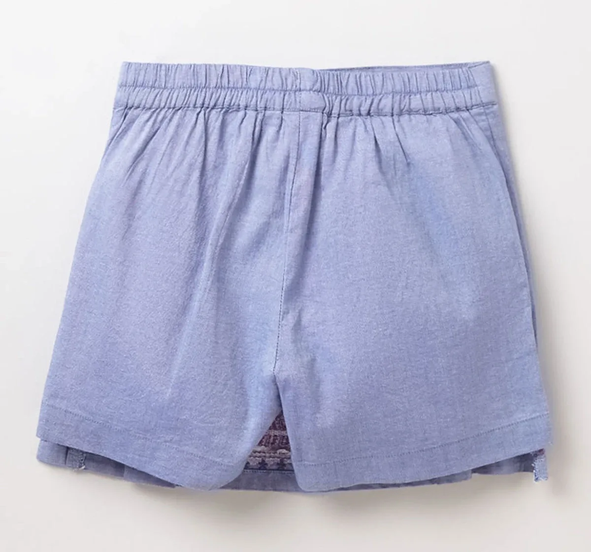 Girls Pleated Embroidery Skort - Blue