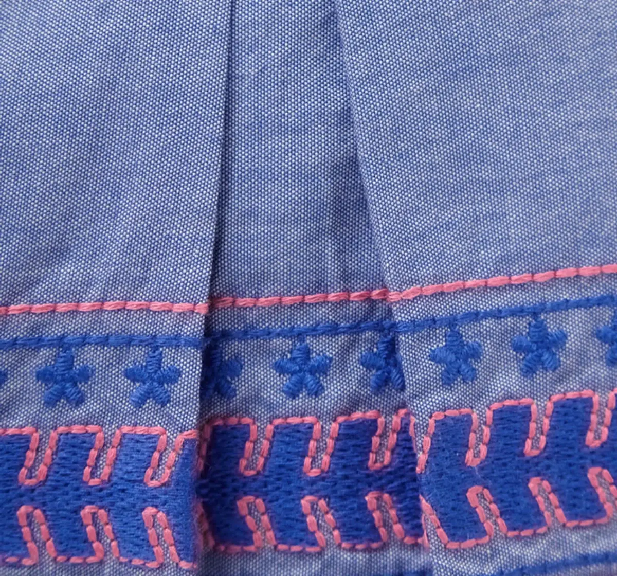 Girls Pleated Embroidery Skort - Blue