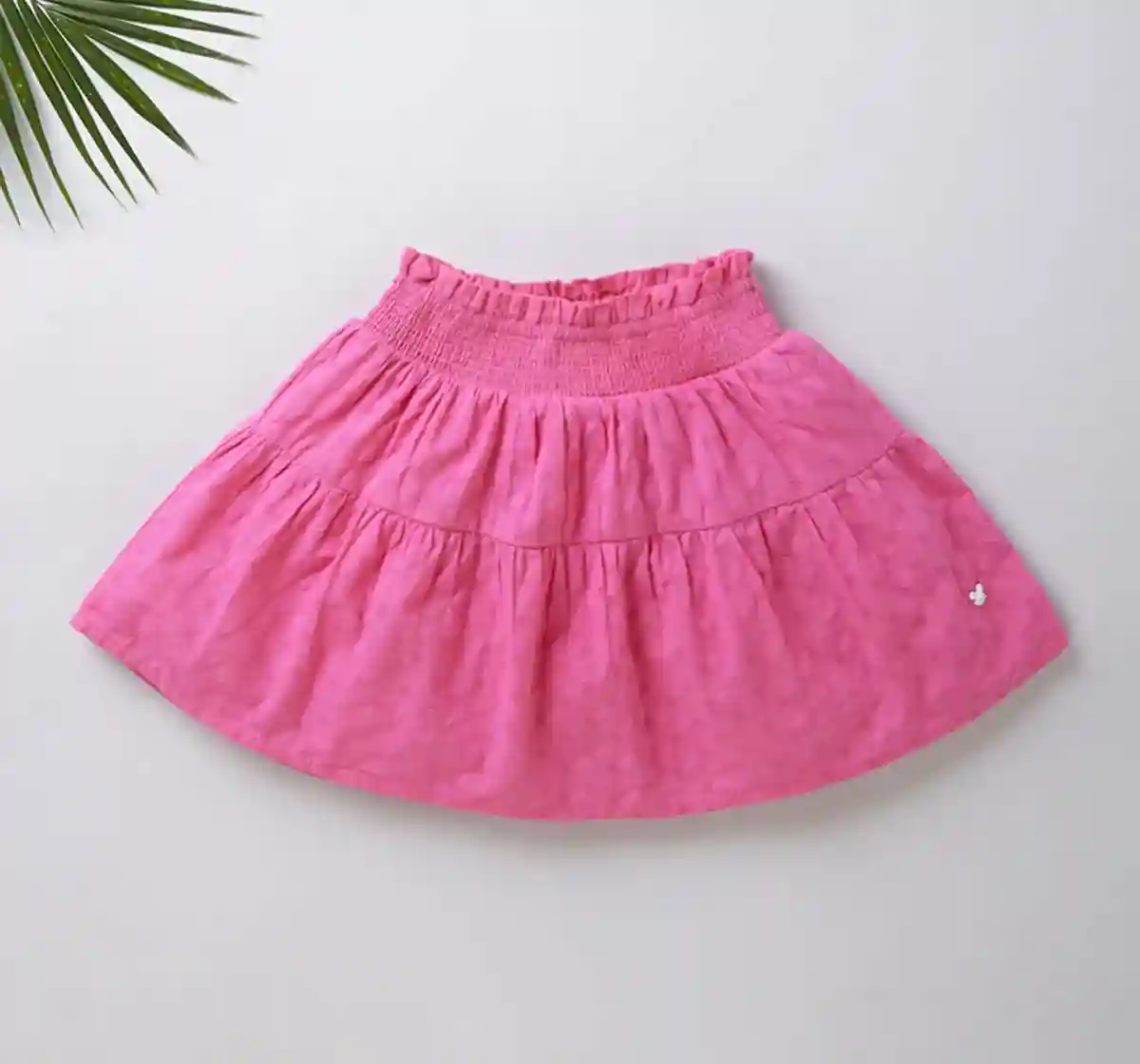 Girls Smocked Dobby Skirt - Pink