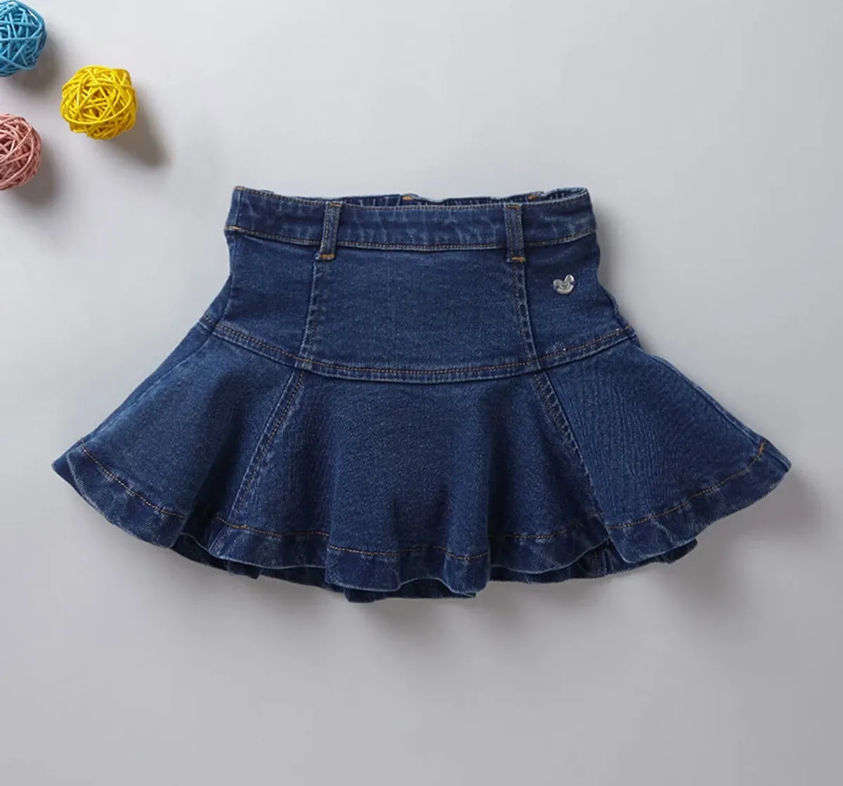 Girls Denim Flared Skirt