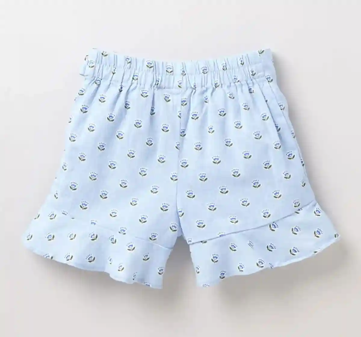 Girls Printed Ruffle Skort - Blue