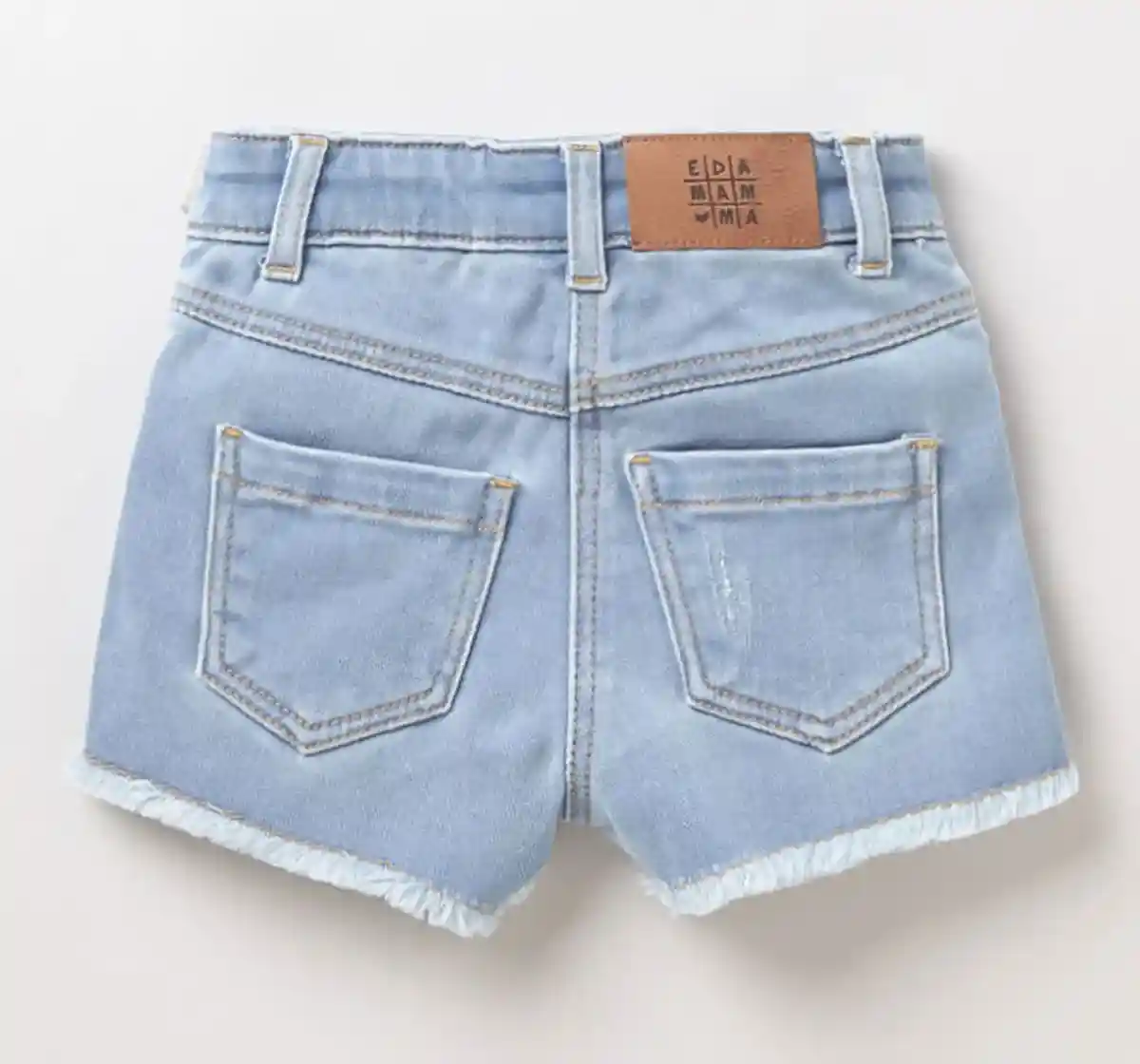 Girls Embroidered Denim Girls Shorts - Light Blue