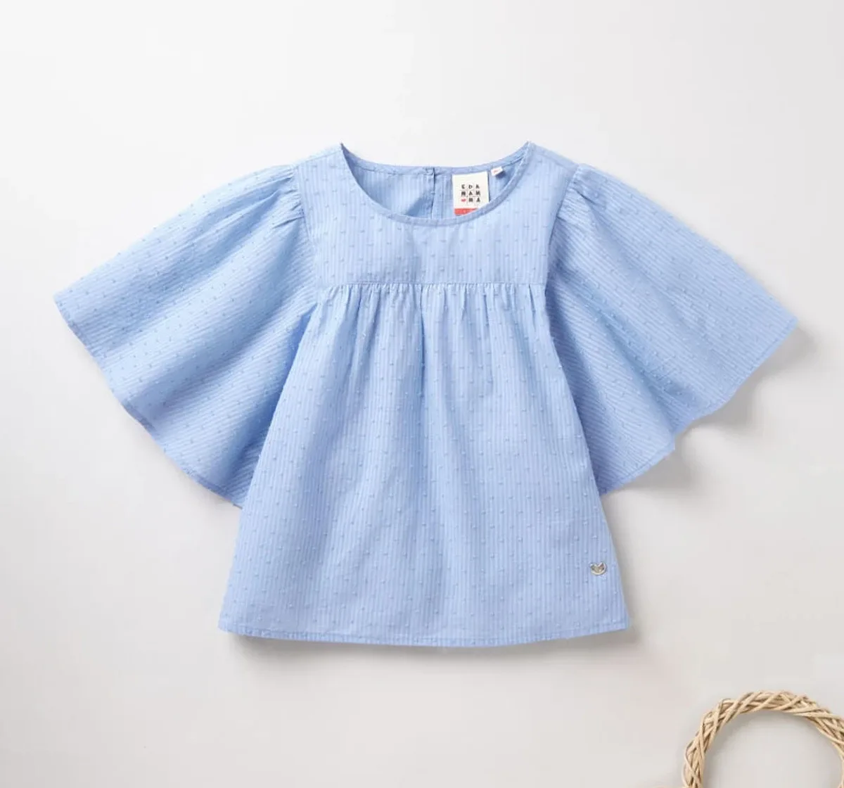 Girls Flutter Sleeves Top - Blue