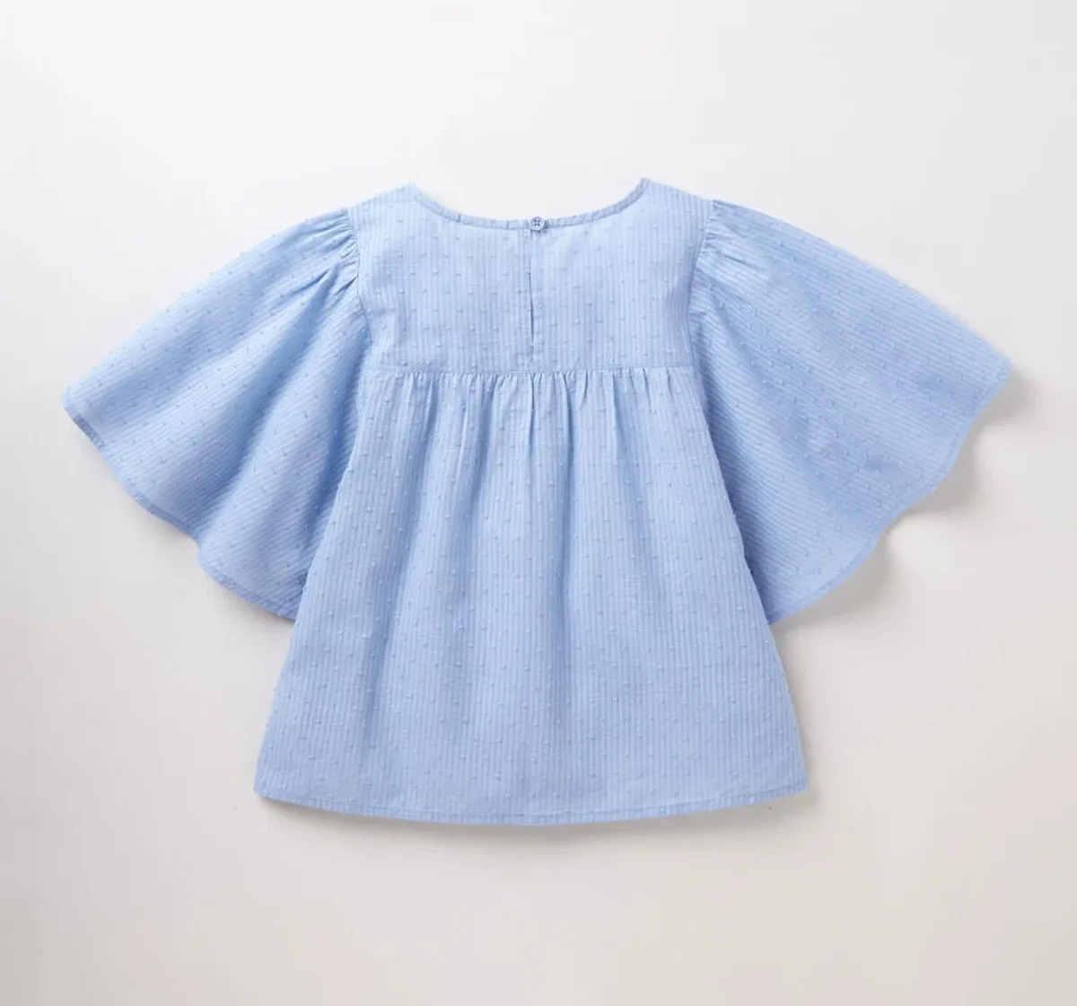 Girls Flutter Sleeves Top - Blue