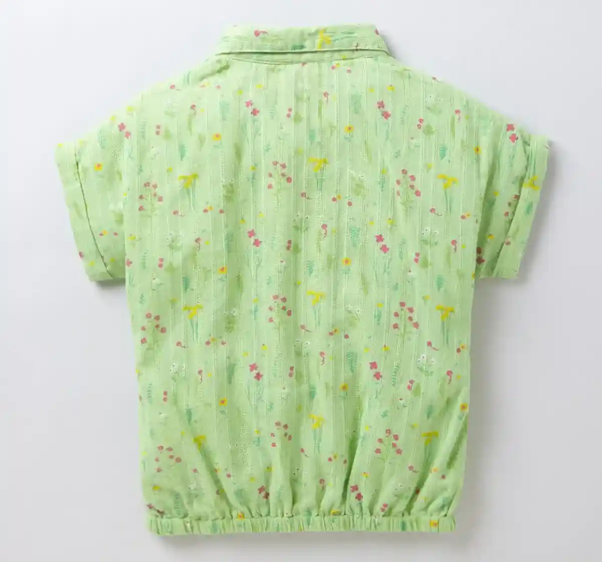 Girls Floral Print Top- Green
