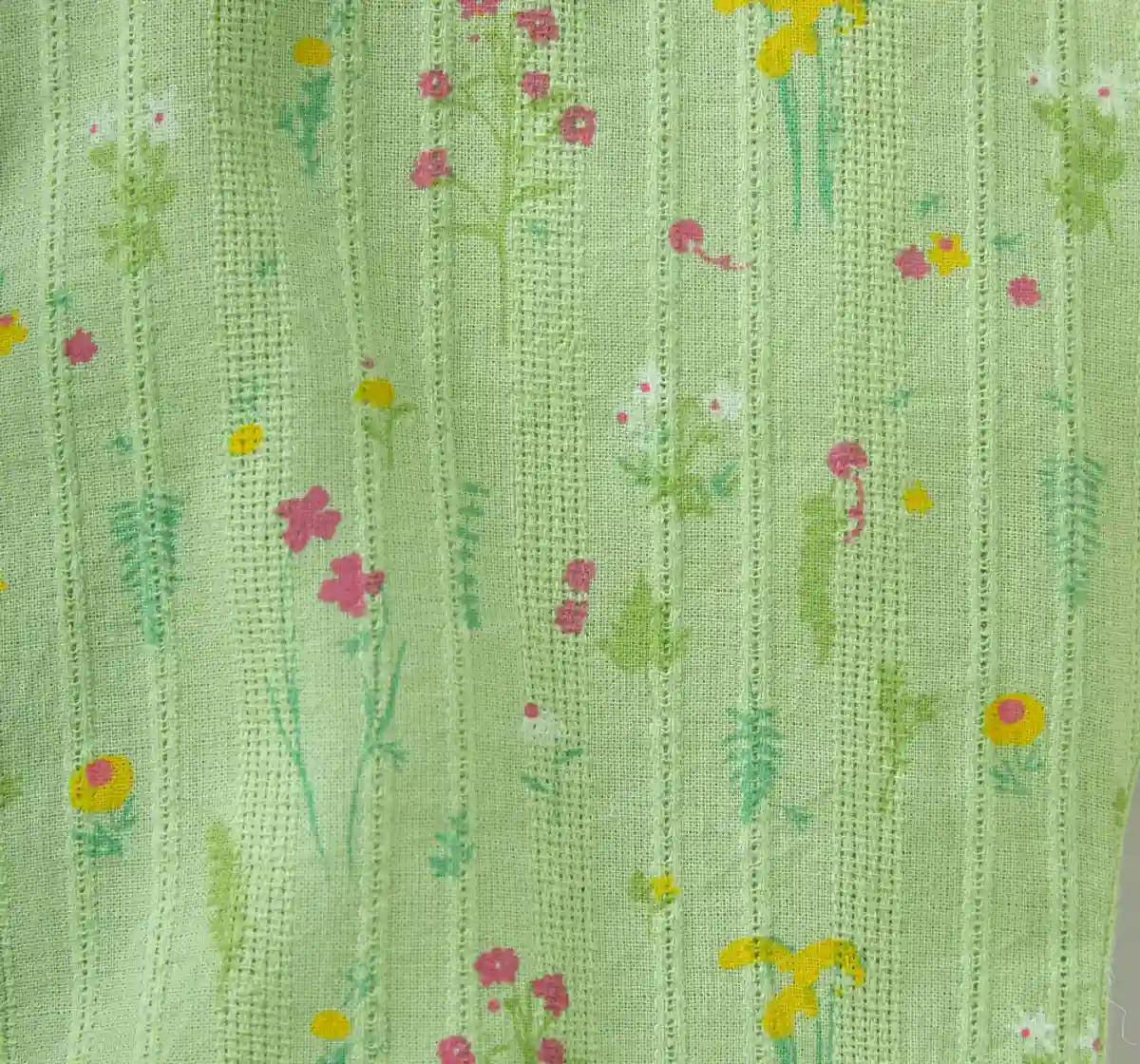 Girls Floral Print Top- Green