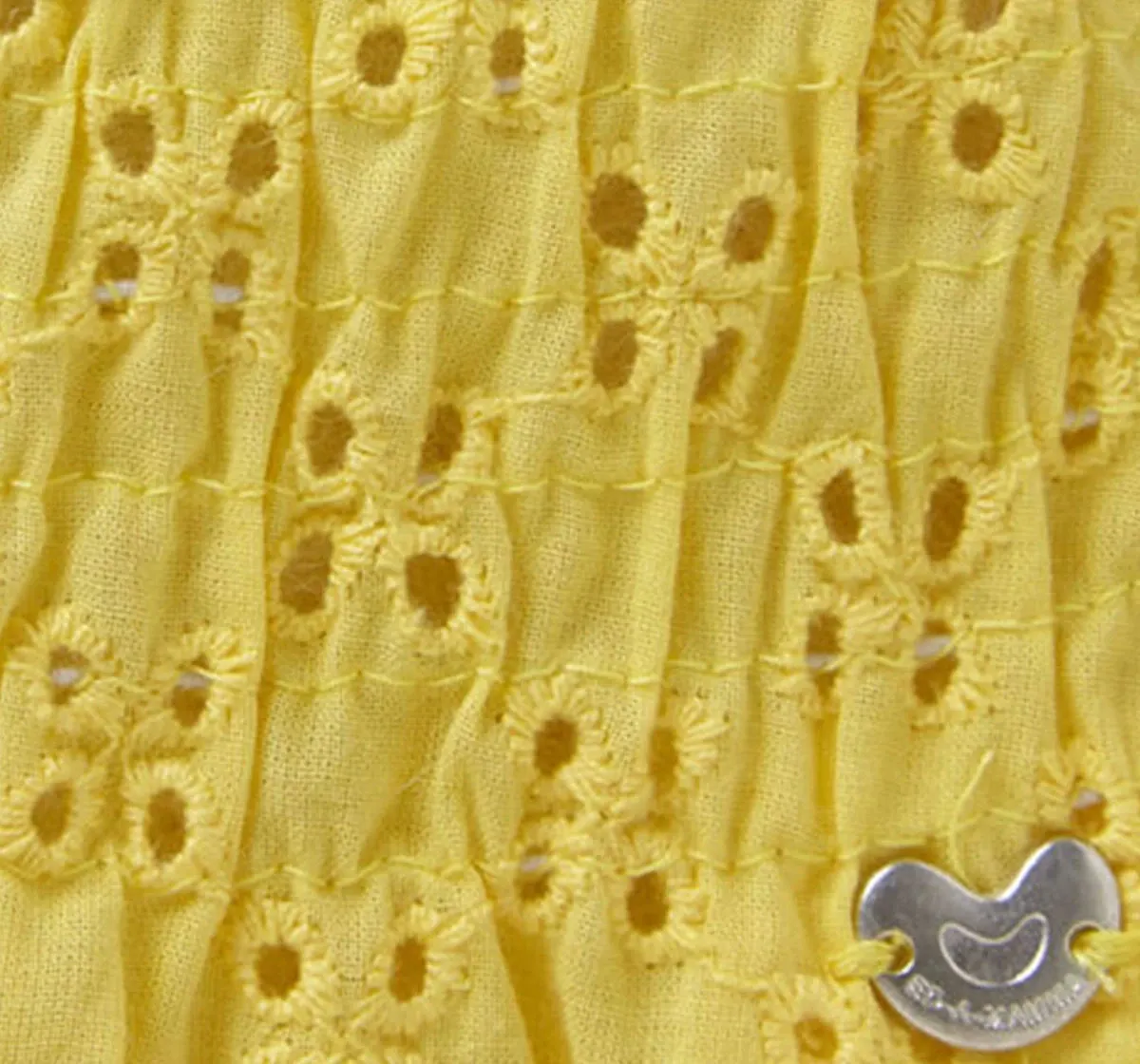 Girls Schiffly Peasant Top - Yellow