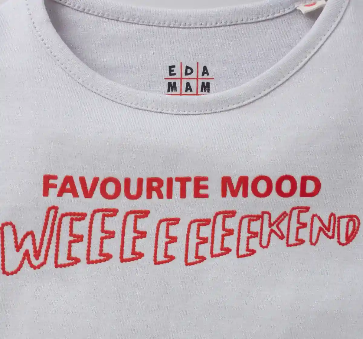 Girls Crop Printed Tee - Grey