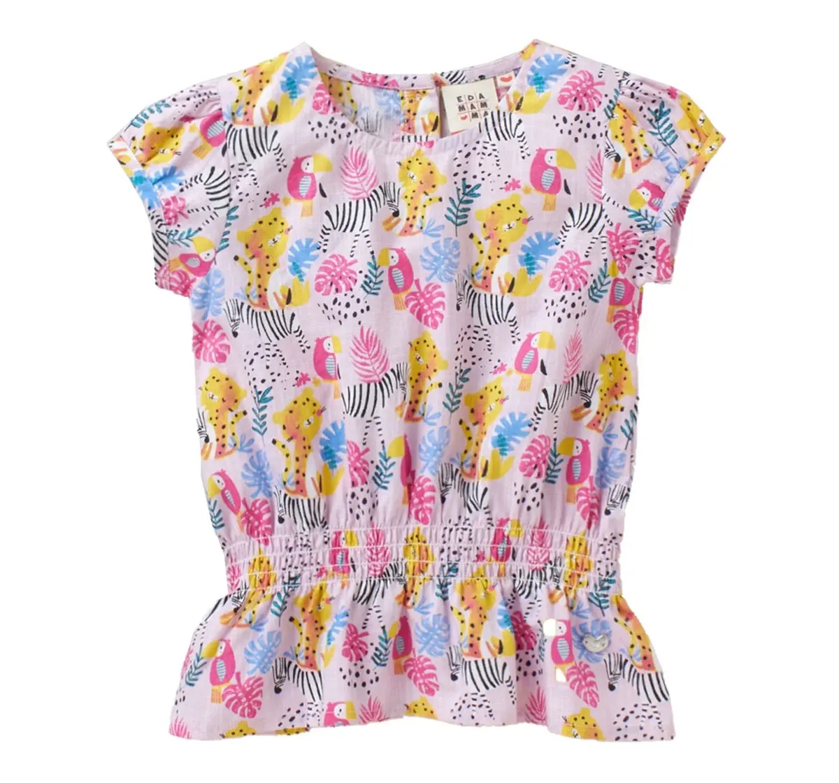 Girls Jungle Print Top - Pink